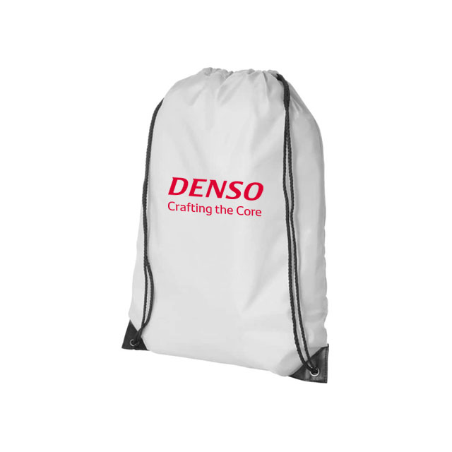 DENSO Promotional Polyester Drawstring Bag - White